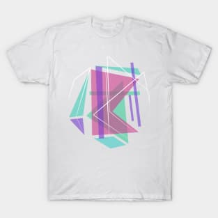 Geometric triangles pink and purple T-Shirt